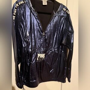 PINK Victoria's Secret Shiny Silver Hoodie